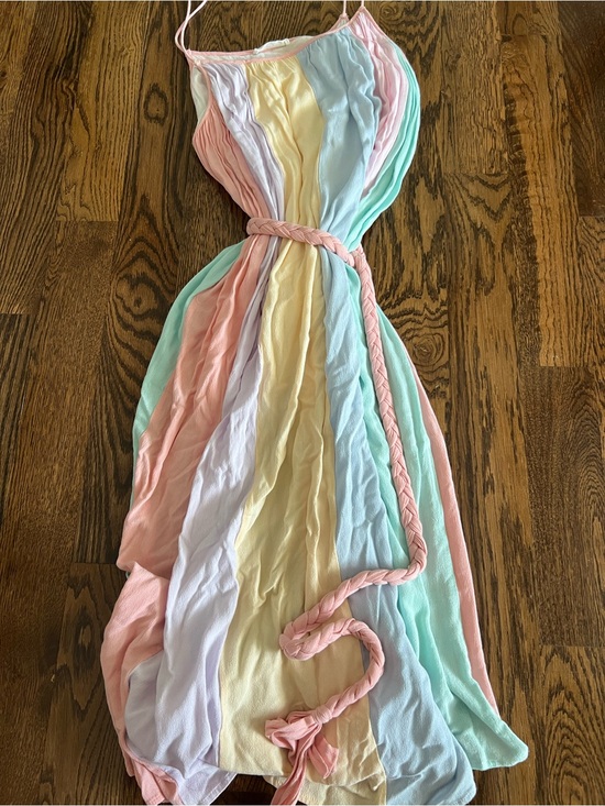 Storia Dresses & Skirts - Storia Pastel Rainbow Striped Maxi Dress